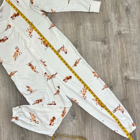 Gilly Hicks Dreamworthy Soft Jumpsuit Christmas Foxes White size Small - Picture 8 of 15